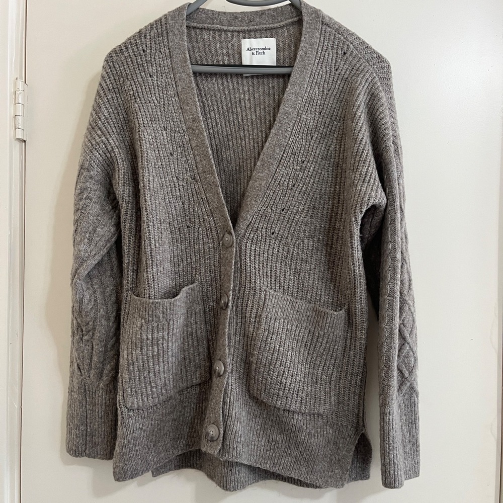 Abercrombie & Fitch Womens Cable Knit Cardigan XXSmall Fisherman Granola Preppy